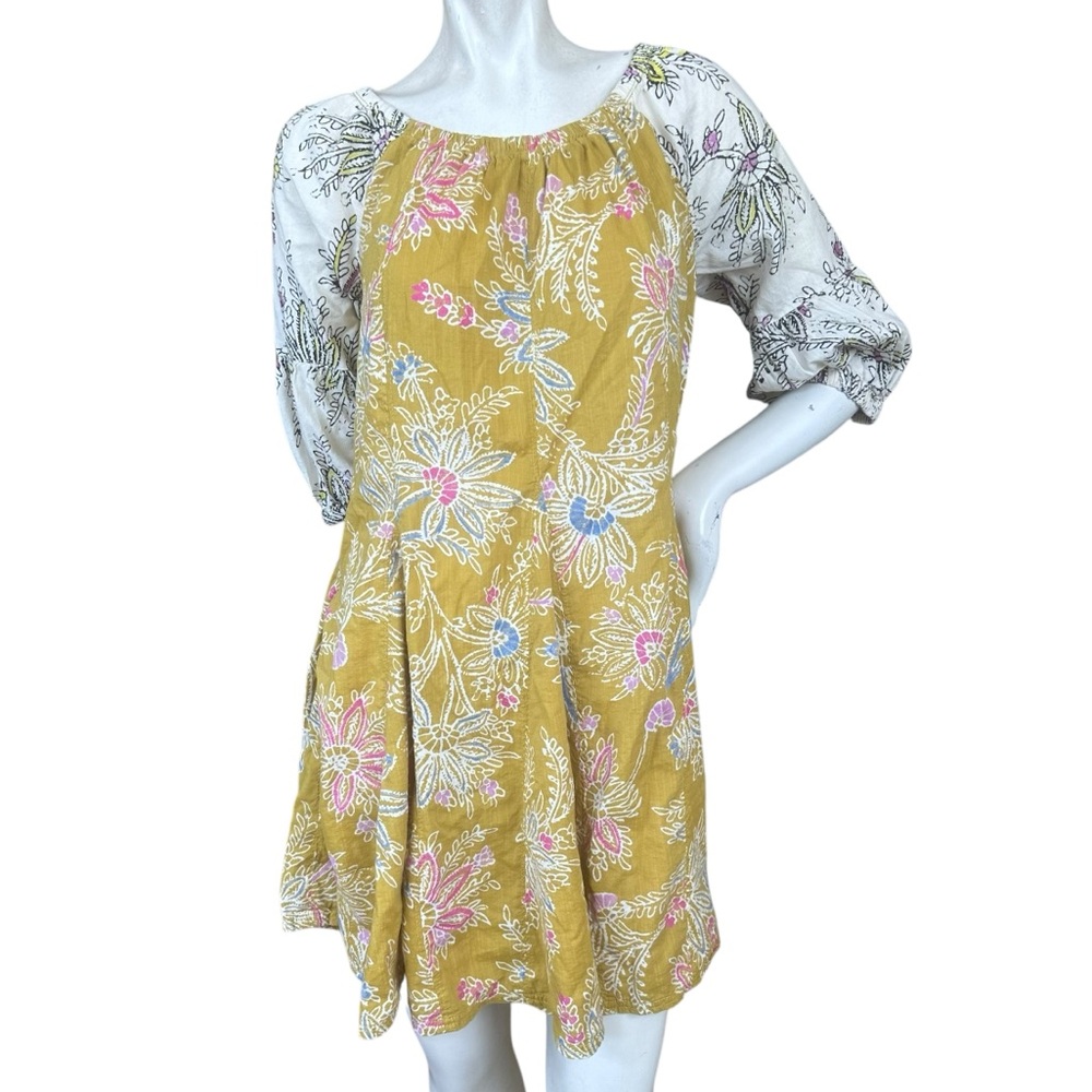 Daily Practice by Anthropologie Mollie Tunic Dress Boho Paisley Floral Size XS